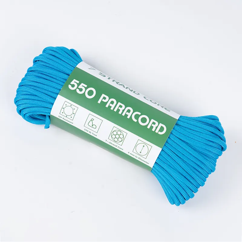 7 Strand Core 4мм қатты көл көк 550 полиэстер паракорд
